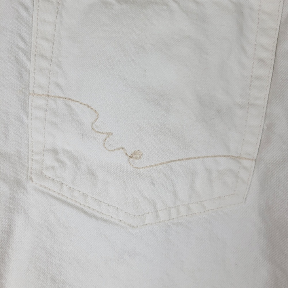 We The Free Free People White Denim High Rise Bermuda Shorts Button Fly Size 29 - Picture 6 of 15